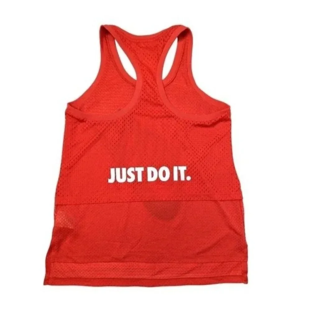 Nike Just Do It Red Mesh 2 Layer Racerback Tank Top